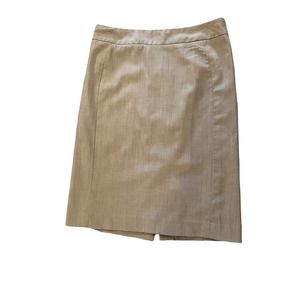 Banana Republic Wool Blend Women's Sz 0 Beige Pencil Skirt, Solid Fully Lined